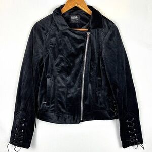 Ashley Outerwear 26 International Women Crop Jacket Sz L Velvet Moto Bomber Lace
